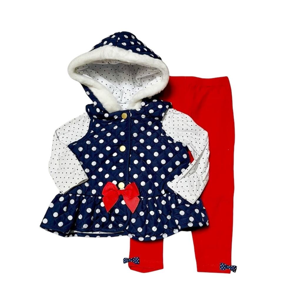 Little Me 3 Piece Vest Outfit Size 24m